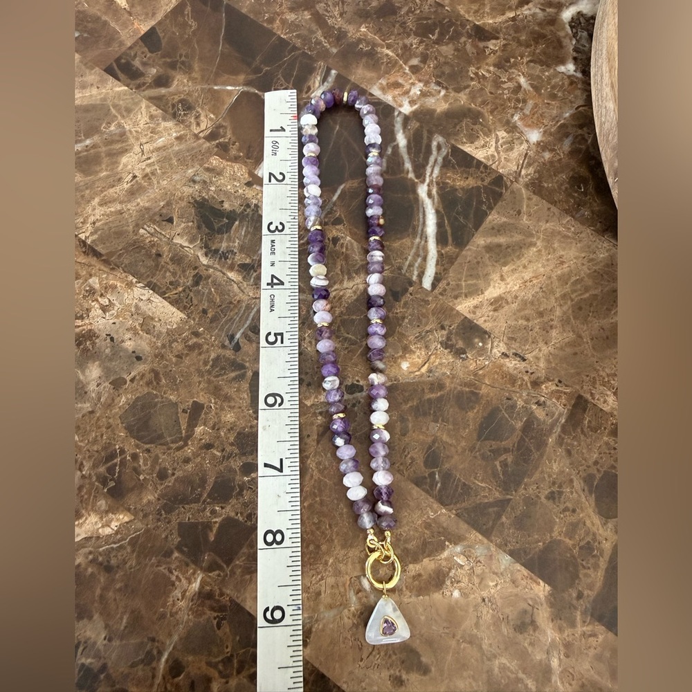 Flower Amethyst Necklace - Picture 7 of 7